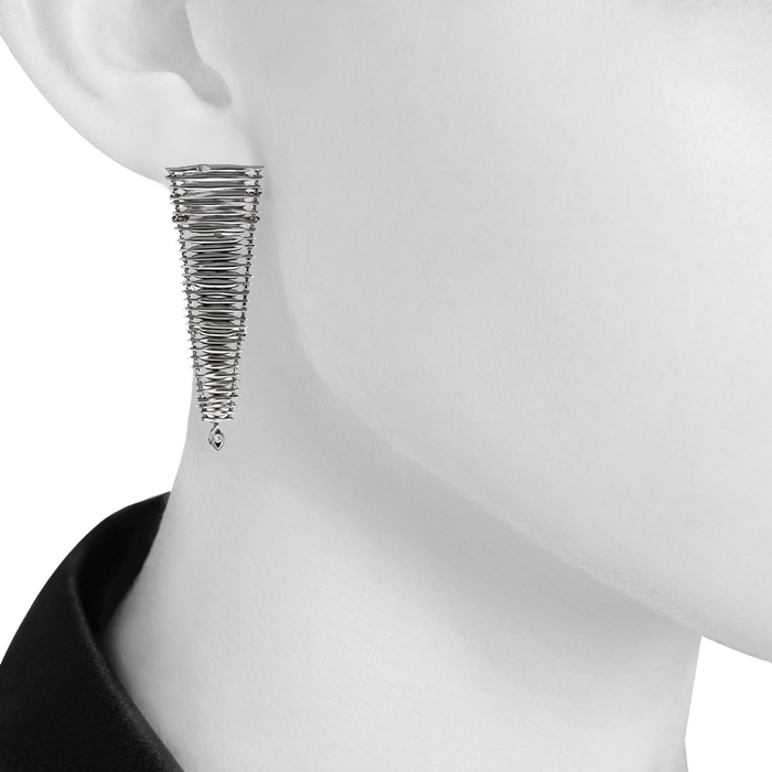 H. Stern Filament pendants earrings in white gold and diamonds