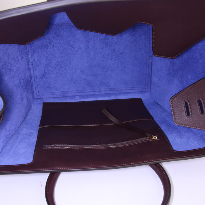 Sac à main Celine Tie Bag grand modèle en cuir marron - Detail D2