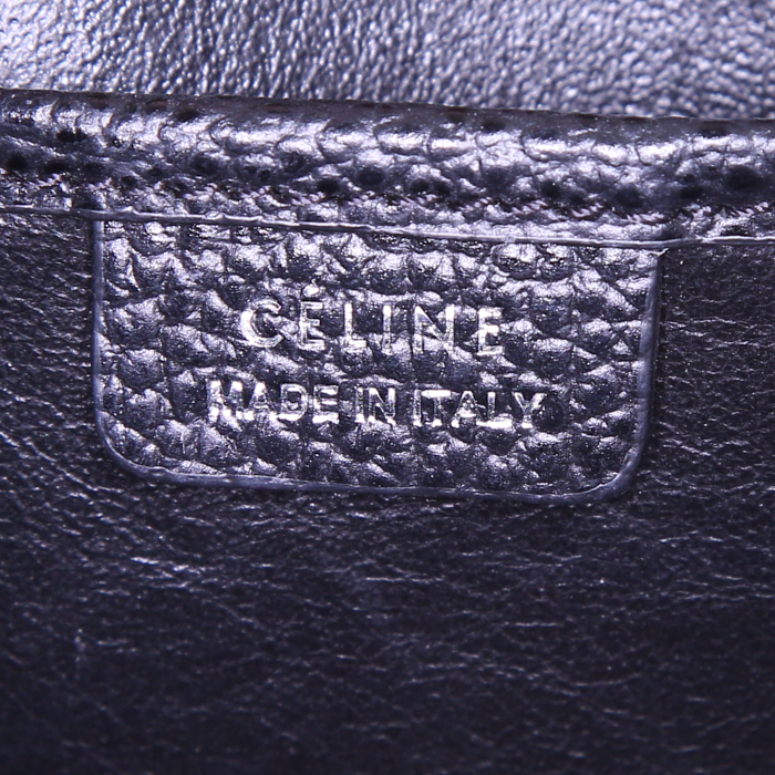 Celine Luggage Mini shoulder bag in black leather - Detail D4