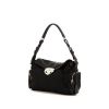 Prada Antic Buckles handbag in black leather and black canvas - 00pp thumbnail