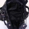 Prada Antic Buckles handbag in black leather and black canvas - Detail D2 thumbnail