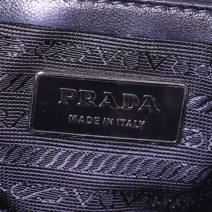 Sac à main Prada Antic Buckles en cuir noir et toile noire - Detail D3
