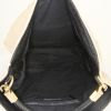 Saint Laurent Roady handbag in beige raphia and black leather - Detail D2 thumbnail