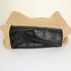 Saint Laurent Roady handbag in beige raphia and black leather - Detail D4 thumbnail