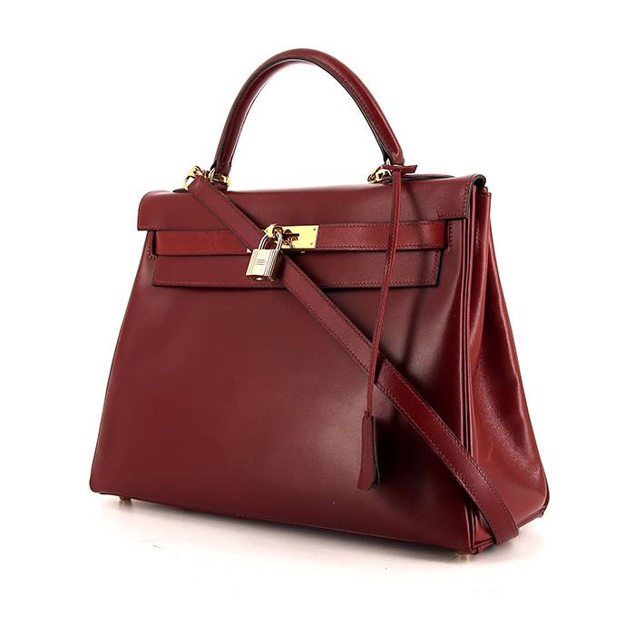 Kelly 32 leather handbag Hermès Red in Leather - 14614129