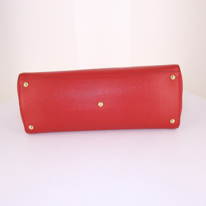 Bolso de mano Fendi 2 Jours en cuero rojo - Detail D5