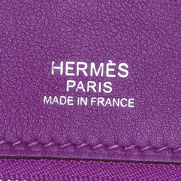 Bolso de mano Hermès Birkin Ghillies en cuero togo violeta Anemone y cuero swift violeta Anemone - Detail D3