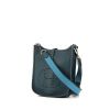 Bolso bandolera Hermès Mini Evelyne en cuero togo azul verdoso y lona turquesa - 00pp thumbnail