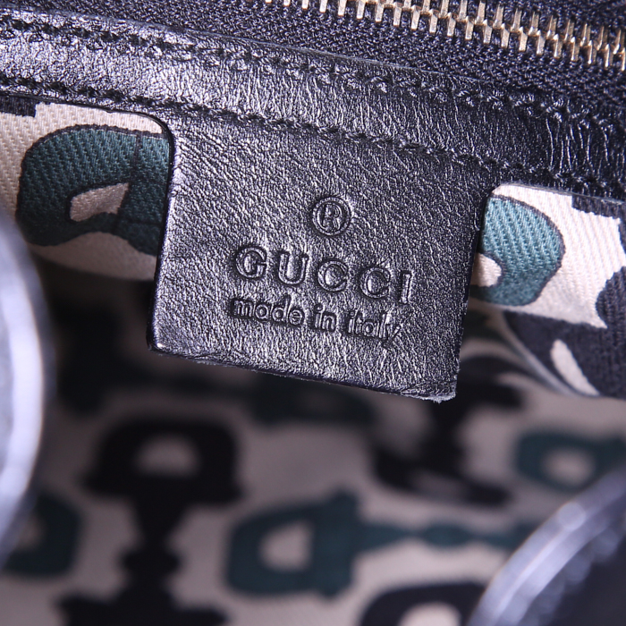 Gucci handbag in black monogram leather - Detail D3
