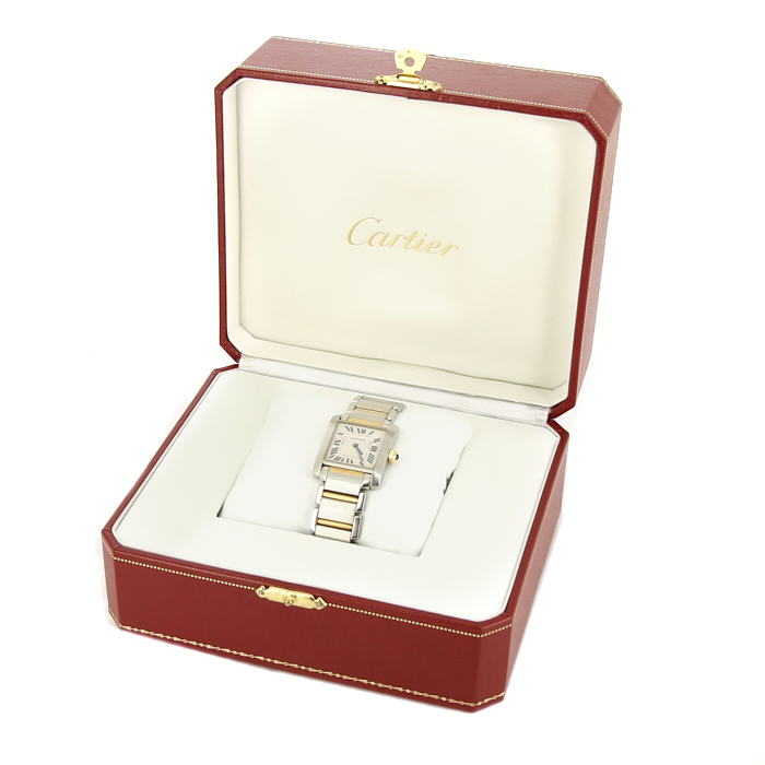 Reloj Cartier Tank Française de oro y acero Ref :  2301 Circa  2000 - Detail D2