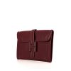 Hermes Jige pouch in burgundy box leather - 00pp thumbnail