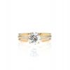 Cartier 1990's solitaire ring in 3 golds and a 1,90 karat old european cut diamond - 360 thumbnail