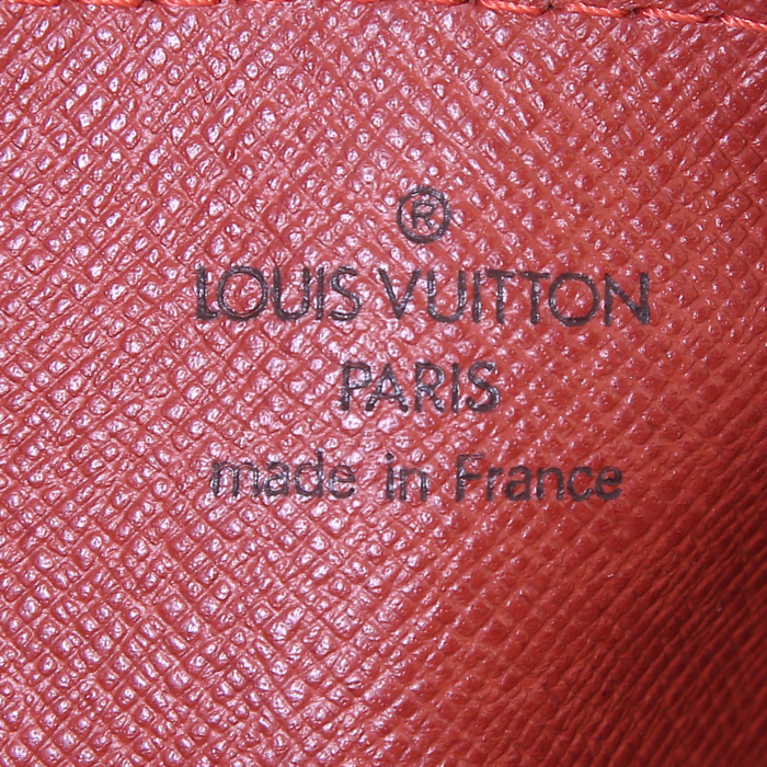 Bolso de mano Louis Vuitton Papillon en lona a cuadros ébano y cuero marrón - Detail D3