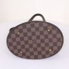 Louis Vuitton Bucket shopping bag in ebene damier canvas and brown leather - Detail D4 thumbnail