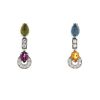 Articulated Bulgari Allegra pendants earrings in white gold,  diamonds and colored stones - 00pp thumbnail