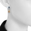 Articulated Bulgari Allegra pendants earrings in white gold,  diamonds and colored stones - Detail D1 thumbnail
