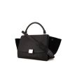 Celine Trapeze small model handbag in black leather and black suede - 00pp thumbnail