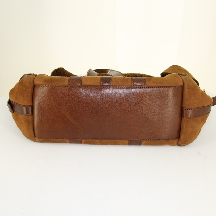 Borsa Saint Laurent Aspen undefined e pelle marrone - Detail D4