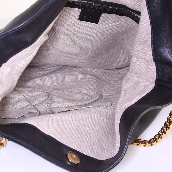 Shopping bag Gucci 1970 in pelle nera - Detail D2