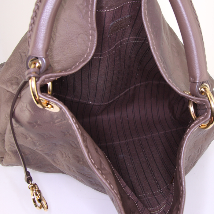 Borsa Louis Vuitton Arsty modello medio in pelle monogram con stampa color talpa - Detail D2