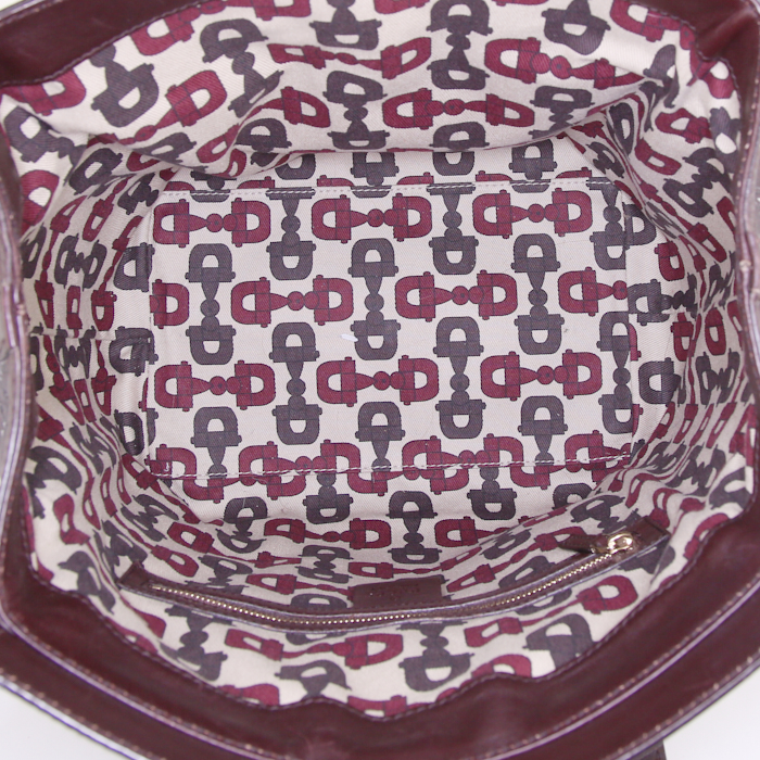 Bolso de mano Gucci Boston en cuero Monogram marrón - Detail D2