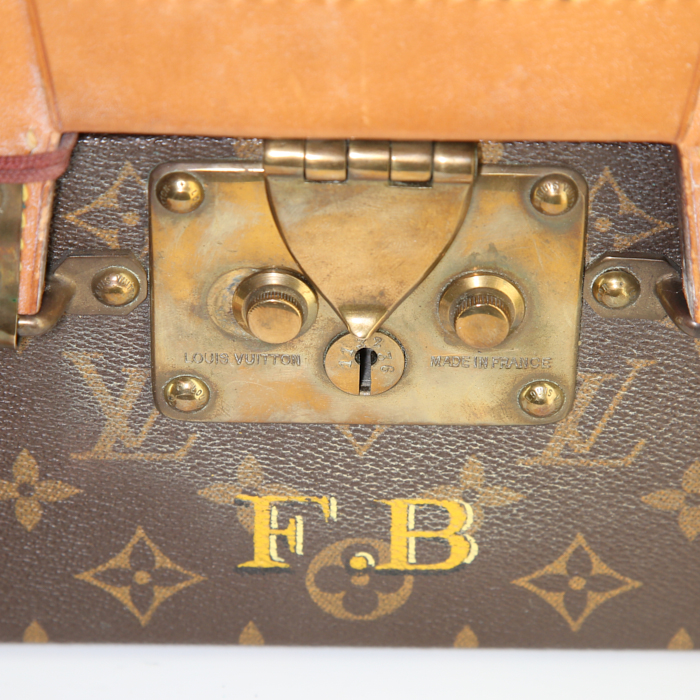 Valigia Louis Vuitton Zephyr in tela monogram marrone e pelle naturale - Detail D3