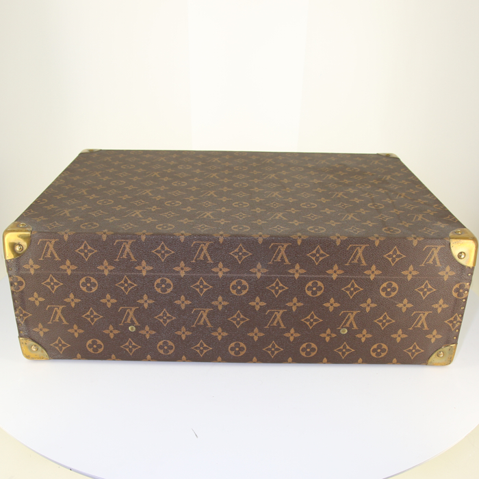 Maleta Louis Vuitton Zephyr 50 en lona Monogram marrón y cuero natural - Detail D4