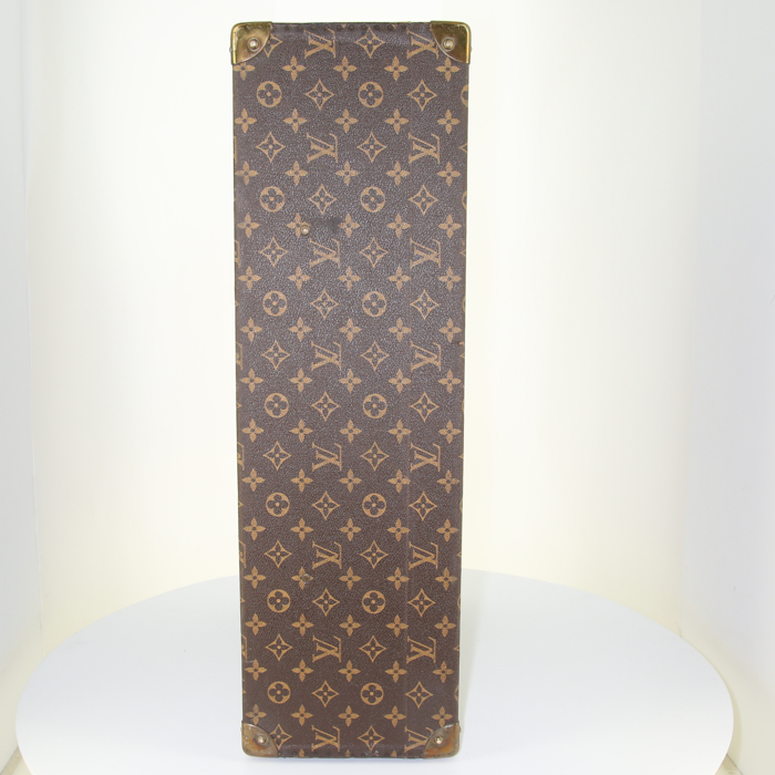 Valise Louis Vuitton Zephyr 60 en toile monogram marron et cuir naturel - Detail D4