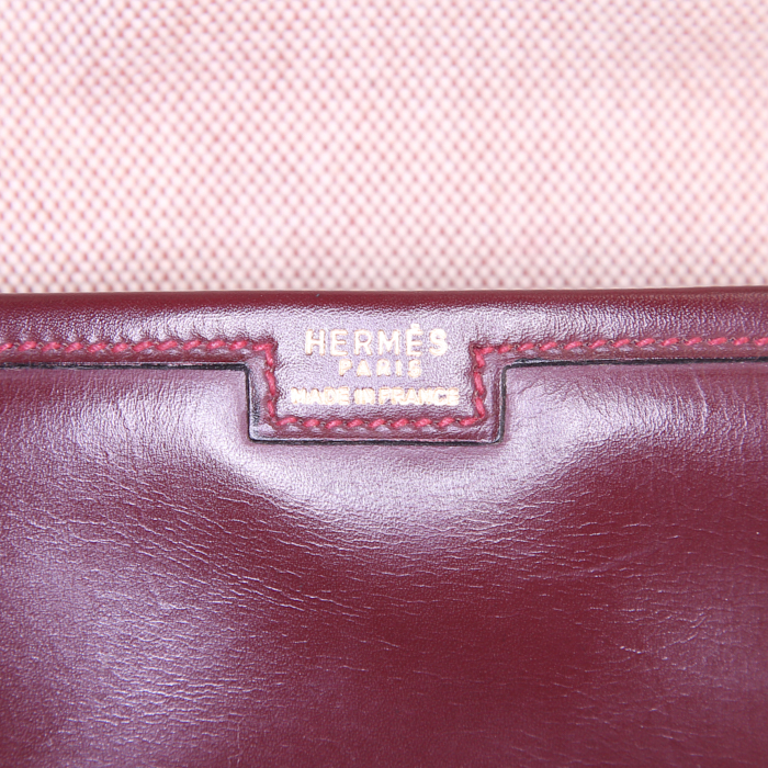 Hermes Jige pouch in red H box leather - Detail D3