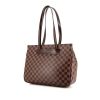 Shopping bag Louis Vuitton Parioli in tela a scacchi marrone e pelle marrone - 00pp thumbnail