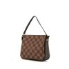Pochette Louis Vuitton in tela a scacchi ebana e pelle marrone - 00pp thumbnail