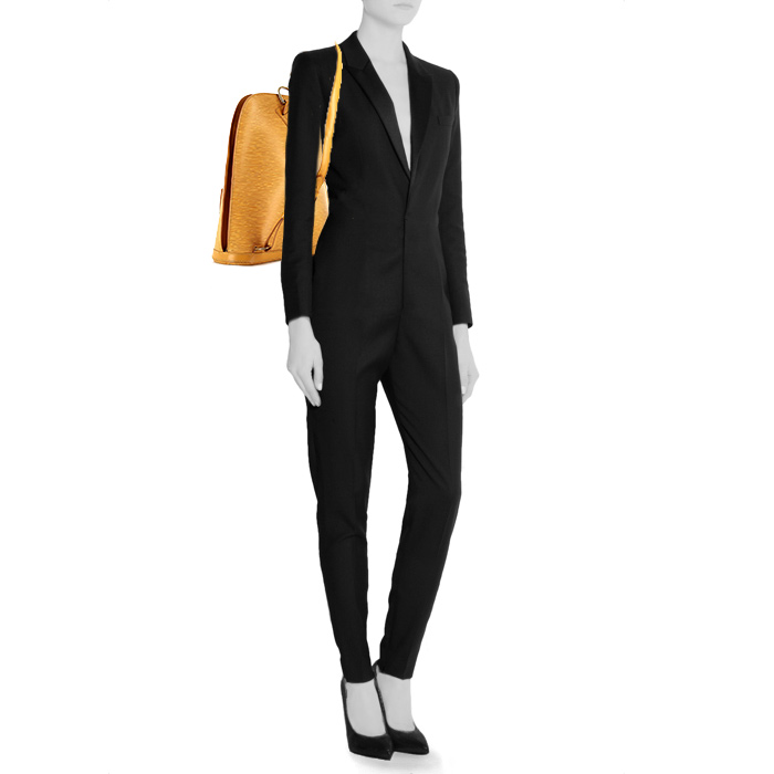 Zaino Louis Vuitton Gobelins - Backpack in pelle Epi gialla - Detail D1