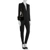 Gucci GG Marmont small model shoulder bag in black velvet - Detail D2 thumbnail