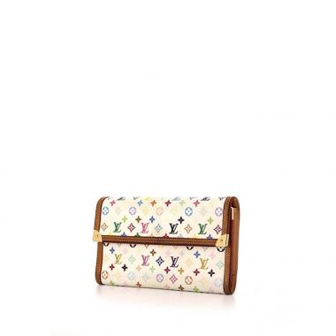 Billetera Louis Vuitton en lona multicolor y cuero natural