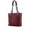 Chanel Shopping GST shopping bag in burgundy quilted grained leather - 00pp thumbnail