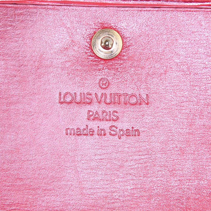 Louis Vuitton Sarah wallet in red epi leather - Detail D3