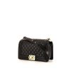Chanel Boy shoulder bag in black quilted grained leather - 00pp thumbnail
