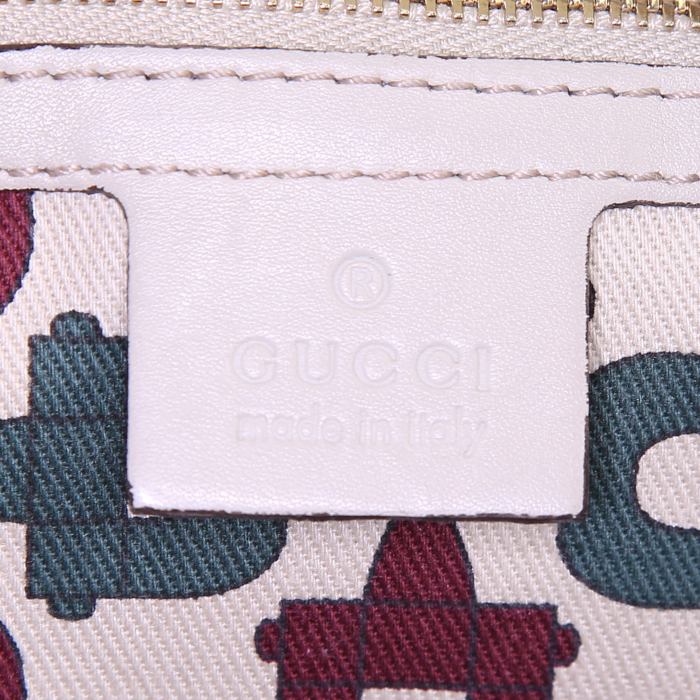 Pochette Gucci in pelle monogram beige - Detail D3