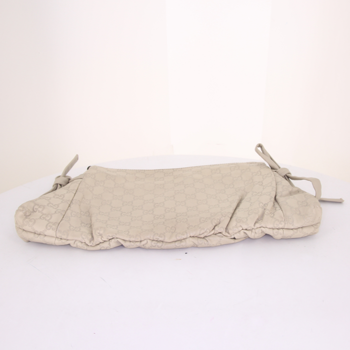 Pochette Gucci in pelle monogram beige - Detail D4