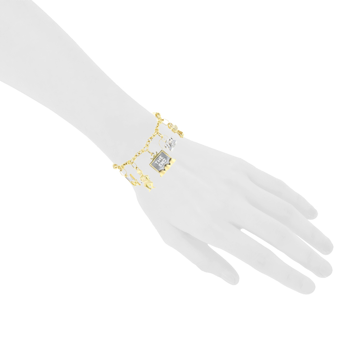 Bracelet Pomellato en or jaune,  or blanc et diamants - Detail D1