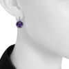 Poiray Fille Cabochon earrings in white gold,  amethysts and diamonds - Detail D1 thumbnail