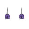 Poiray Fille Cabochon earrings in white gold,  amethysts and diamonds - 00pp thumbnail