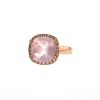 Sortija Poiray Fille Antique en oro rosa,  cuarzo rosa y diamantes - 00pp thumbnail