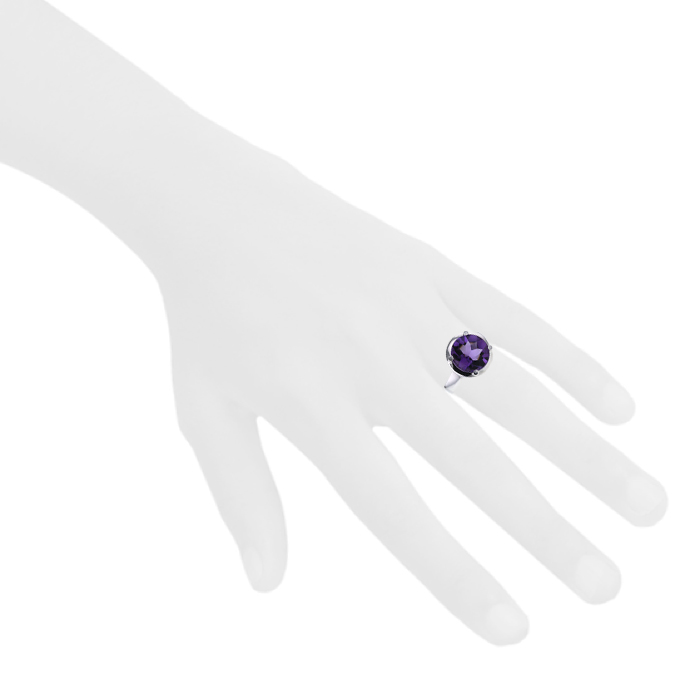 Poiray Fille Cabochon ring in white gold and amethyst - Detail D1