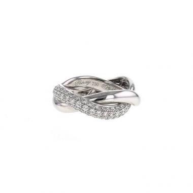 Anello Poiray Tresse in oro bianco e diamanti Anello Poiray Tresse in oro bianco e diamanti
