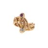 Vintage end of the 19th Century ring in yellow gold,  diamond and ruby - 00pp thumbnail