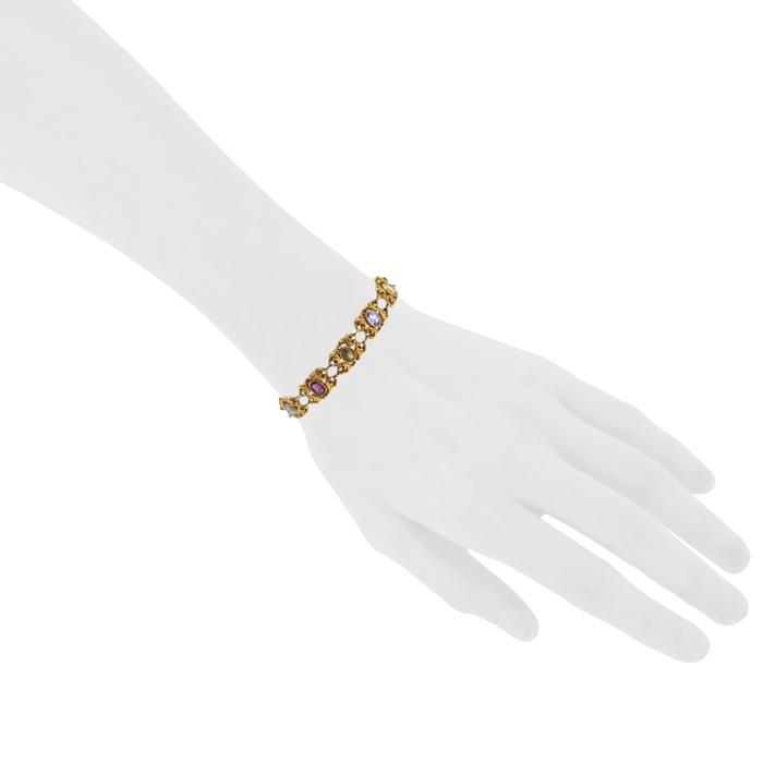 Vintage end of the 19th Century bracelet in 14 carats yellow gold and sapphires - Detail D1