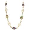 Vintage 1960's long necklace in yellow gold and enamel - 00pp thumbnail