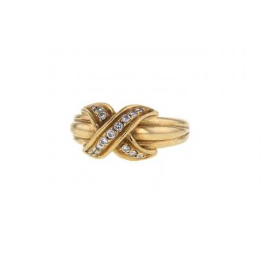 Tiffany 
Co 1980's ring in yellow gold and diamonds Tiffany 
Co 1980's ring in yellow gold and diamonds