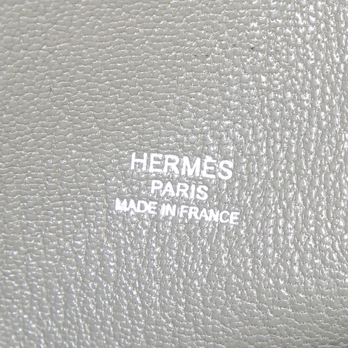 Bolso bandolera Hermes Jypsiere en cuero togo gris antracita - Detail D3